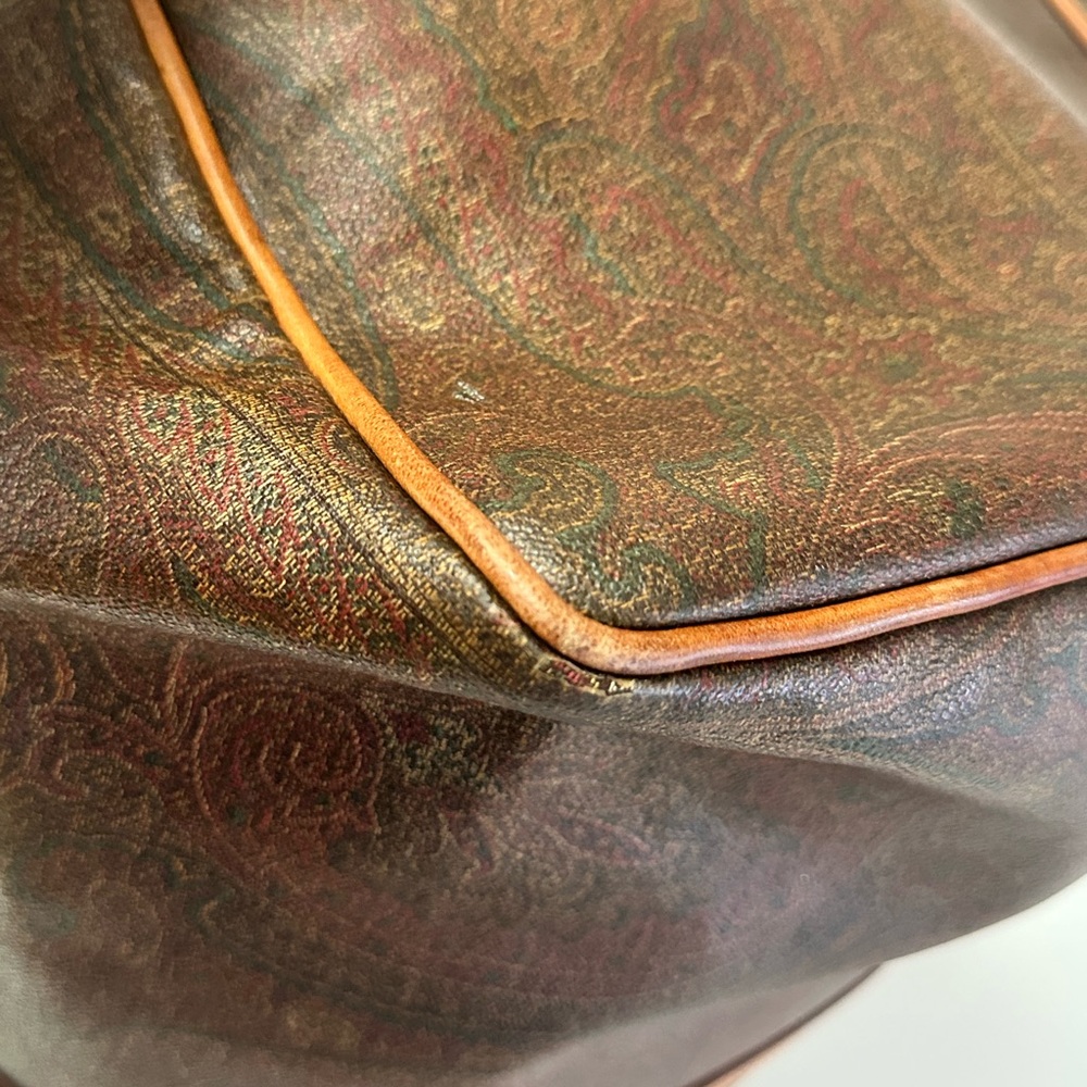 ETRO Milano Paisley Large Weekender Travel Duffel Bag with Crossbody Strap - Picture 13 of 14